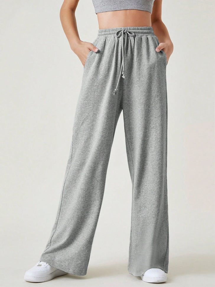 Dam Byxbyxor – Bomullsstickad – Avslappnad Passform – Dragsko i Midjan – Lounge Casual