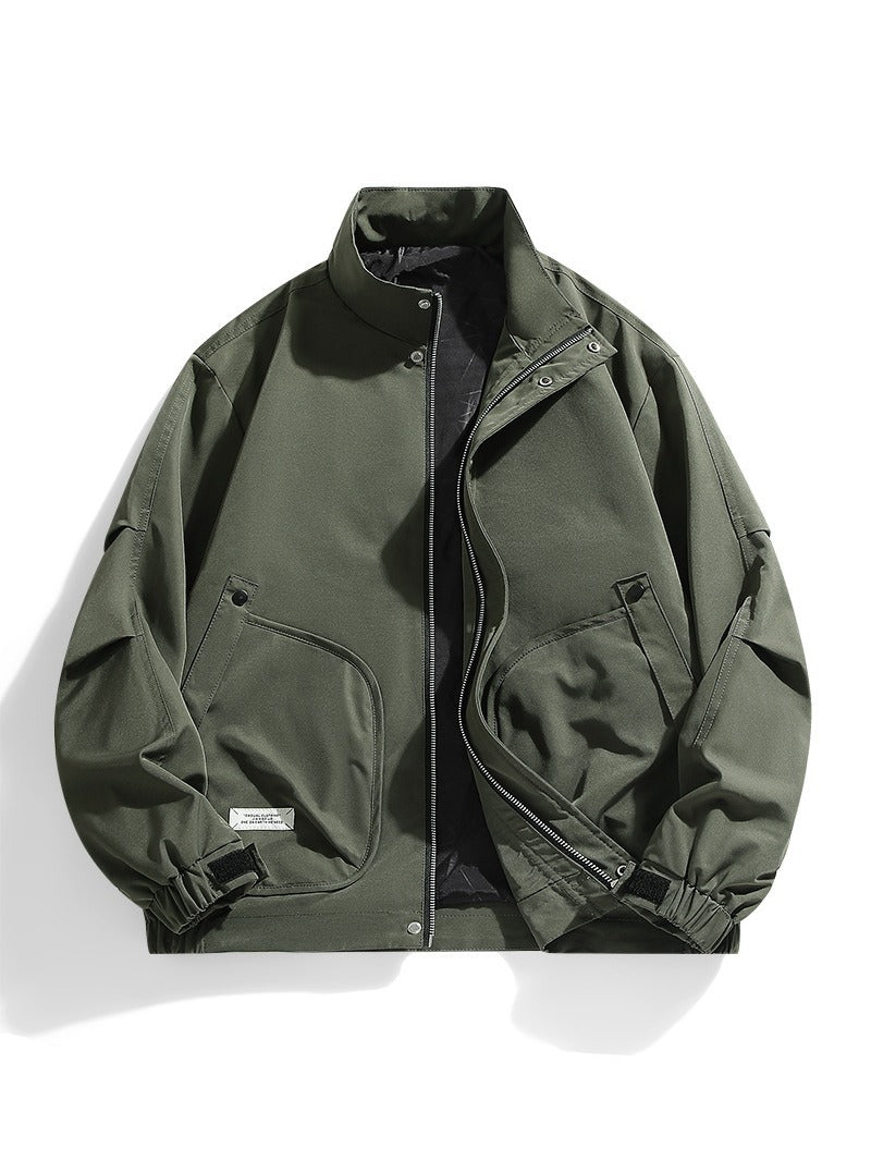 Herr Utility Bomberjacka – Avslappnad Oversized Passform – Flera Fickor – Justerbara Muddar