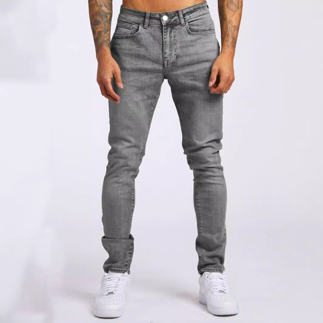 Herrjeans – Slim Fit – Klassisk Denim – Femficksmodell – Hel Längd – Avslappnad Stil