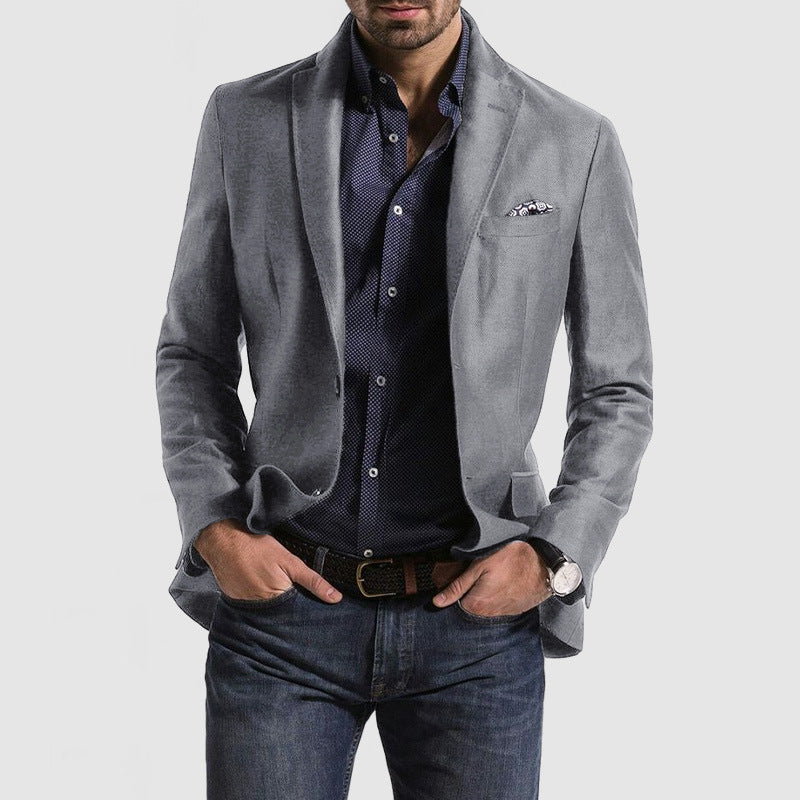Herrkavaj – Slim Fit – Ullblandning – Notch Slag – Enkelknäppt Formell