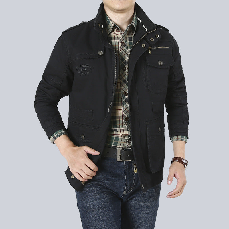 Herrjacka – Avslappnad Passform – Flervägsfickor – Funktionell Design – Militärstil