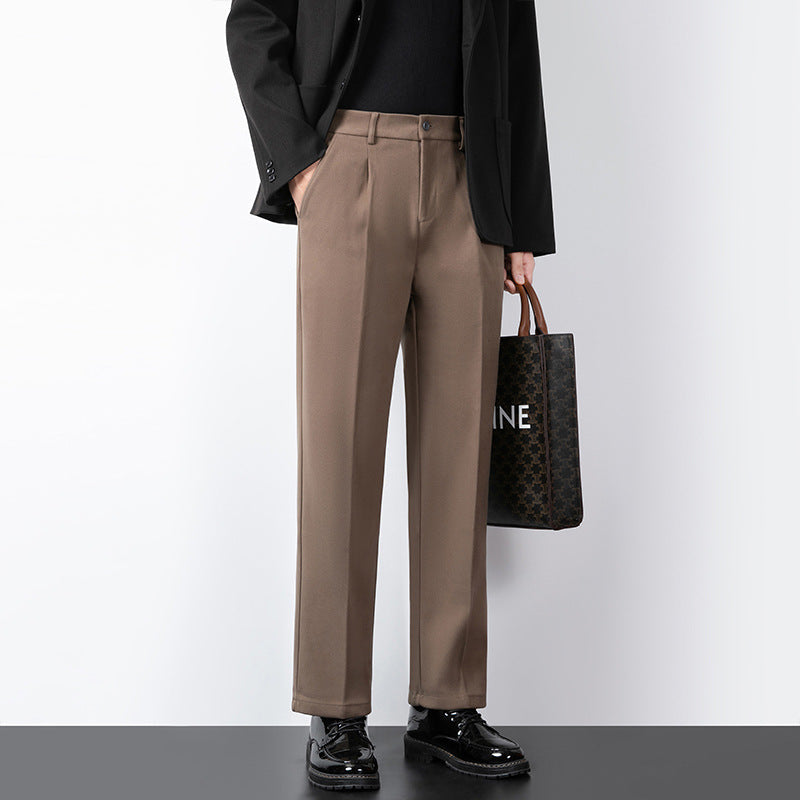 Herrbyxor – Ullblandning – Slim Fit – Pressveck – Fullängd Formell Look