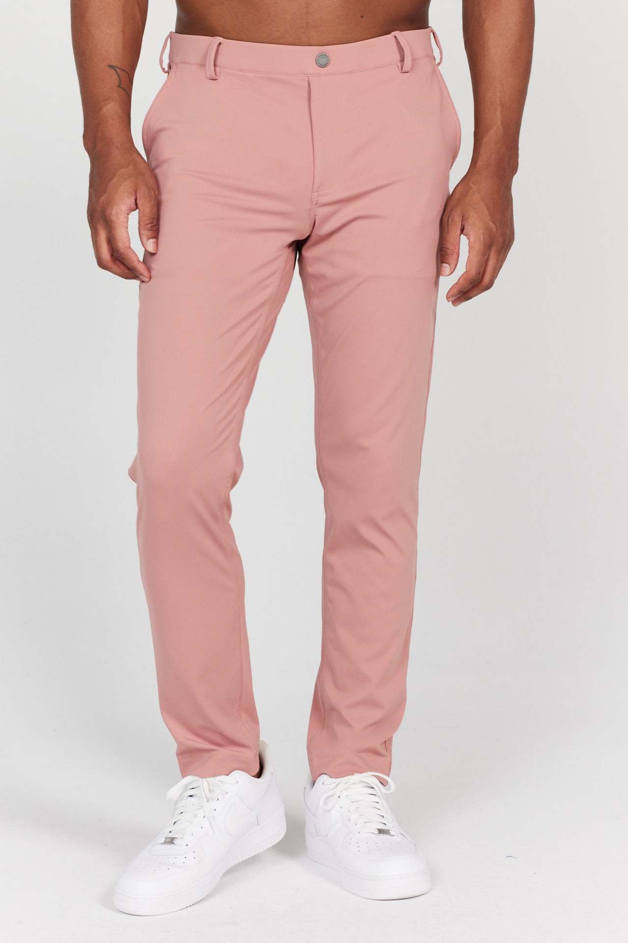 Herrbyxa – Slim Fit – Mjuk Andningsbar Textil – Fullängd – Bakfickor