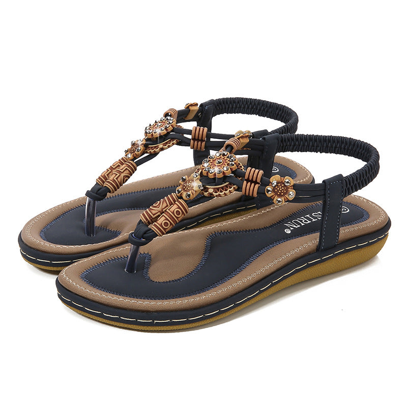 Dam Sandaler – Platt Sula – Boho Dekor – Flätad Tårem – Bekväm Passform