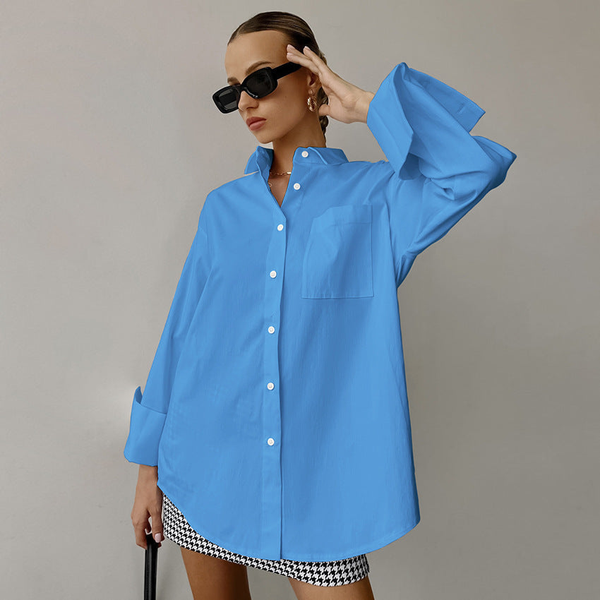 Dam Skjorta – Oversize Passform – Långärmad – Klassisk Design
