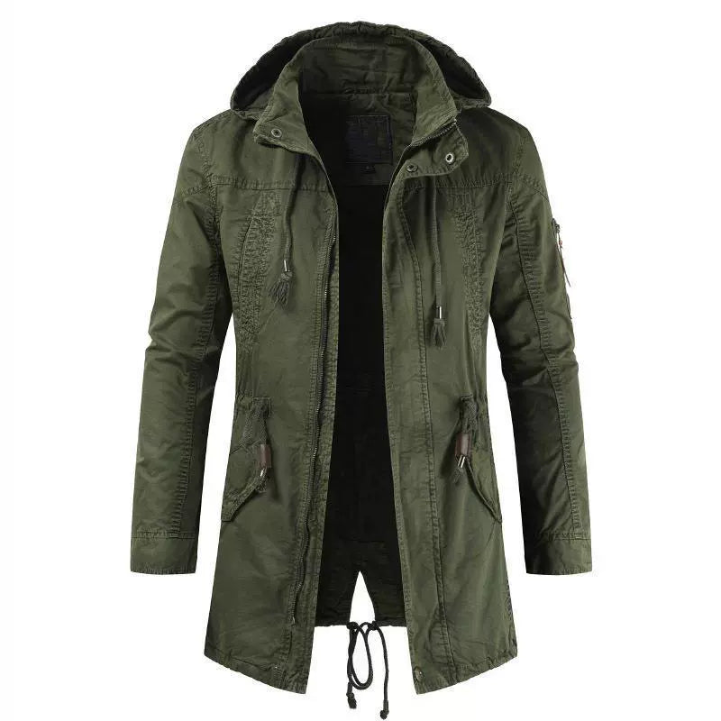 Herr Parkasjacka – Slim Fit – Luva med Dragsko – Flera Fickor – Vindresistent