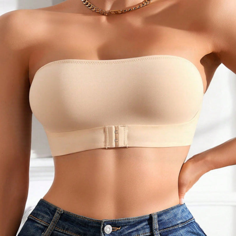 Dam Strapless Bh – Push-Up Effekt – Sömlös Passform – Andningsbart Material – Hakstängning
