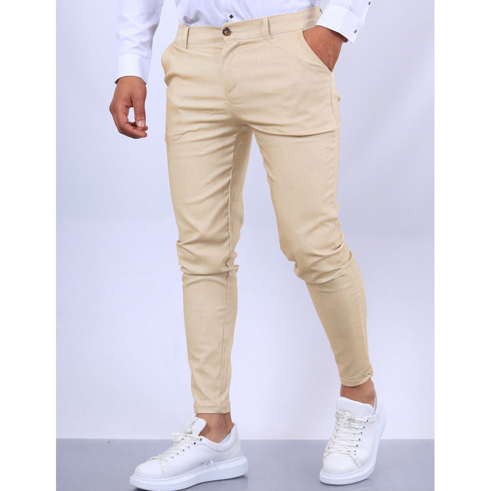 Herrbyxor – Slim Fit – Avsmalnande Ben – Skräddarsydd Look för Kontor och Fritid