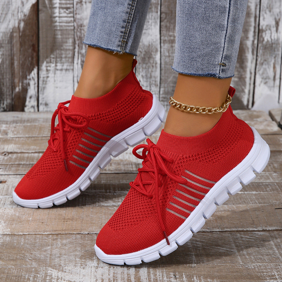 Dam Sneakers – Sportig Passform – Andningsbar Mesh – Låg Modell – Lättvikt Komfort