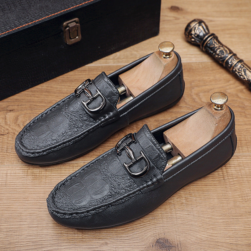 Herrloafers – Elegant Slip-on – Metallspänne – Låg Modell – Lyxig Känsla