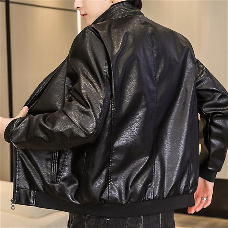 Herrjacka – Slim Fit – Ståkrage – Ribbad fåll – Dragkedja fram