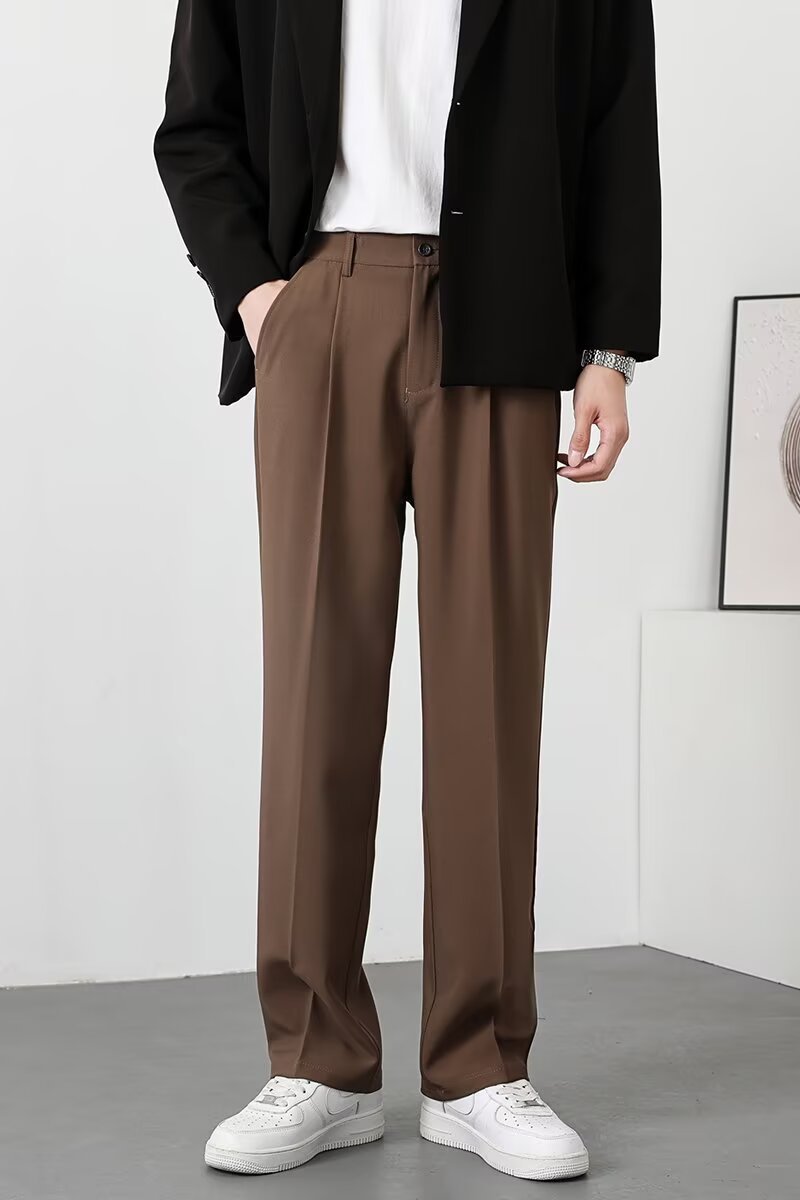 Herrbyxor – Slim Fit – Lättviktigt Tyg – Ankellängd – Smart Casual Stil