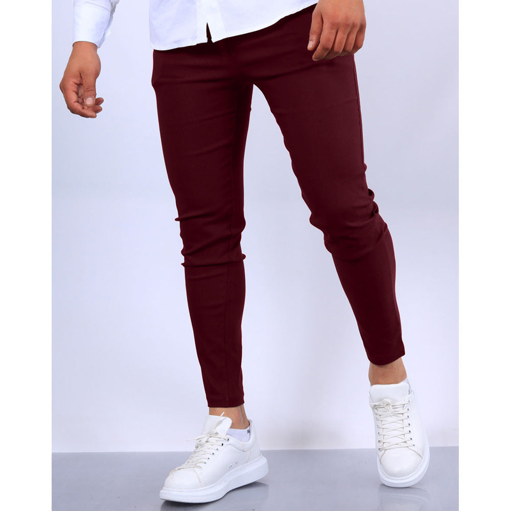 Herrkostymbyxa – Slim Fit – Vävd Struktur – Fuskficka – Helfodrad Formell Stil