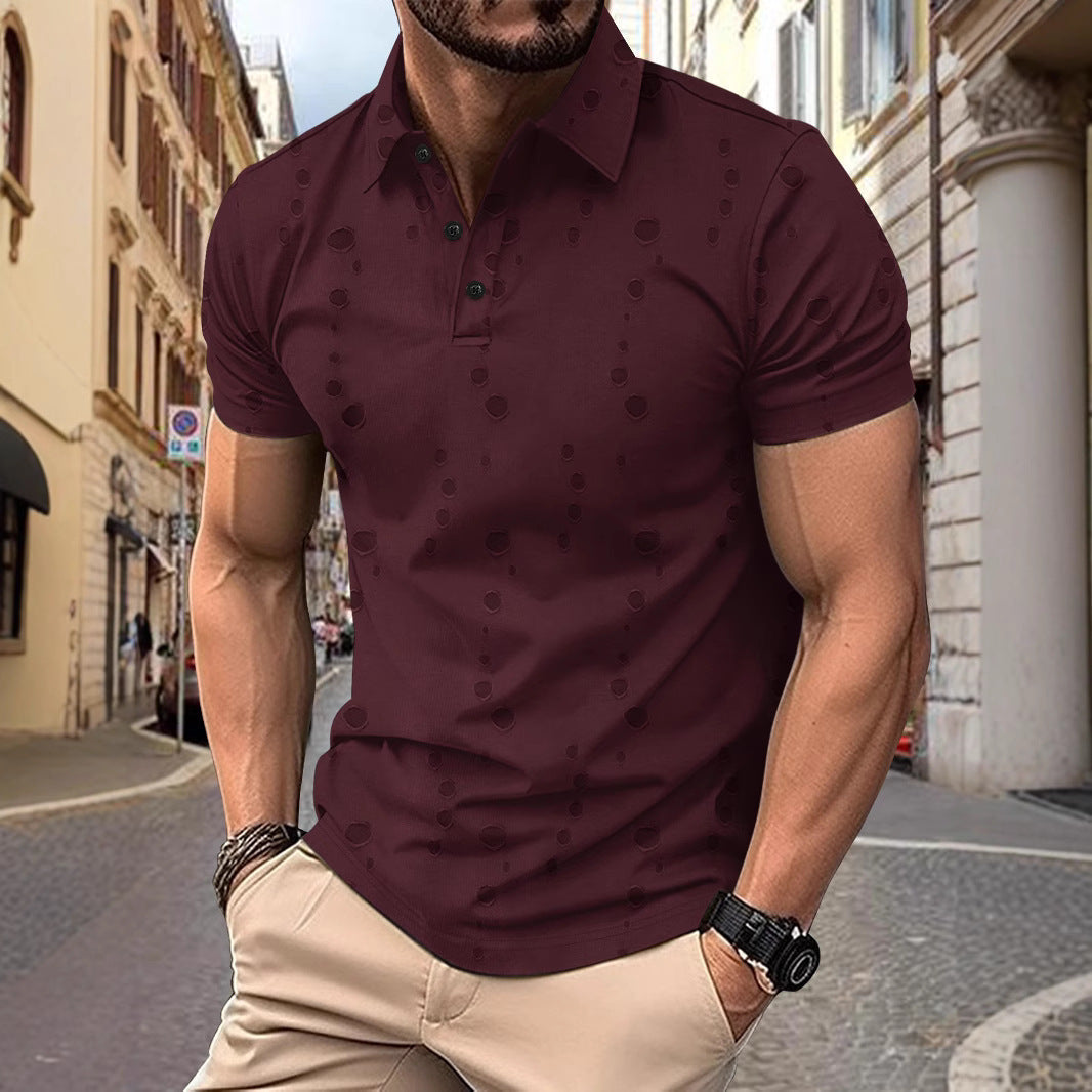 Herrpikétröja – Slim Fit – Bomullsblandning – Nedtonat sliten stil