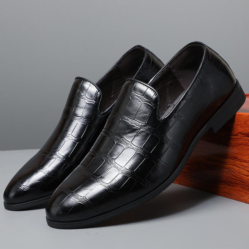 Herrloafers – Slip-on klassisk passform – Texturerad stenstruktur – Elegant stil