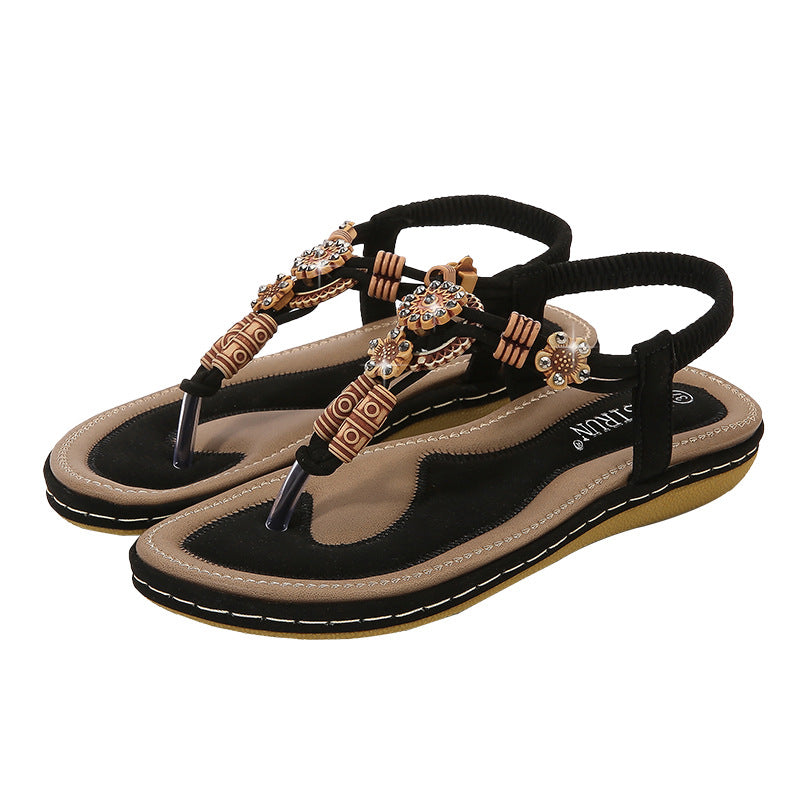 Dam Sandaler – Platt Sula – Boho Dekor – Flätad Tårem – Bekväm Passform