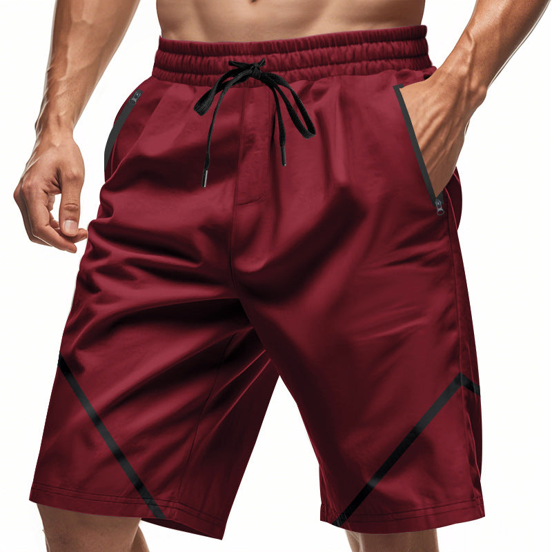 Herrshorts – Snabbtorkande – Lös Passform – Knälängd – Dragkedjefickor – Dragsko
