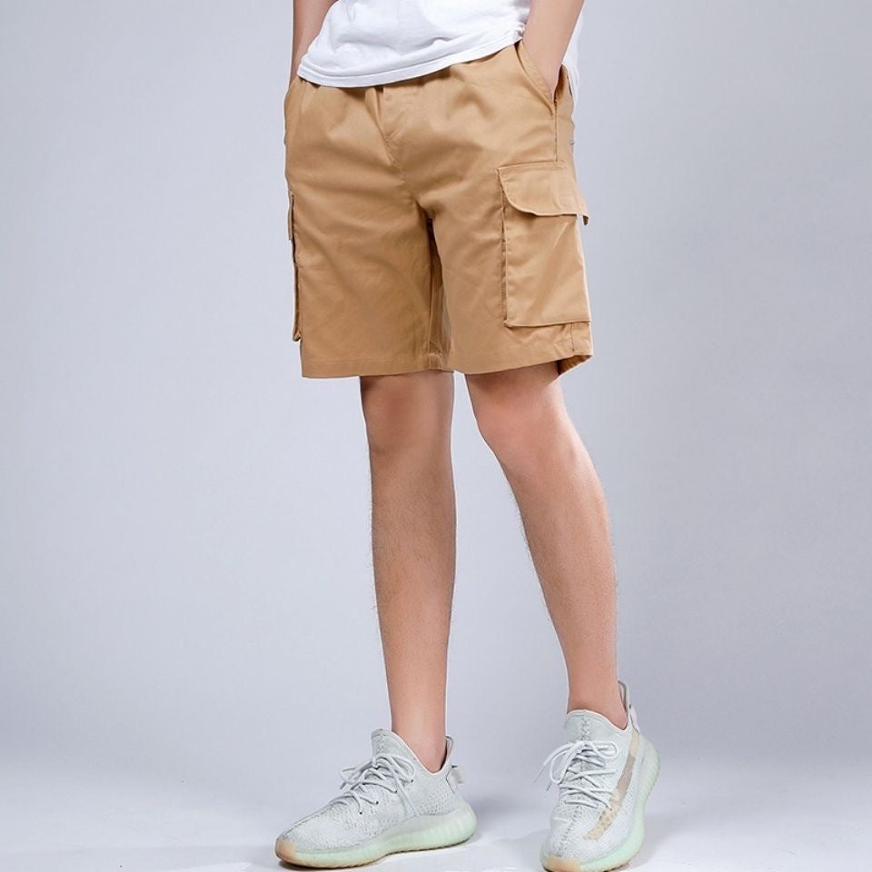 Herrcargoshorts – Lös passform – 100% bomull – Knälängd – Flera fickor
