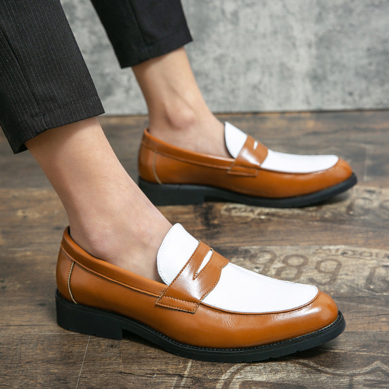Herrloafers – Polerat Läder – Slip-On – Tvåton – Gummisula För Vardag och Fest
