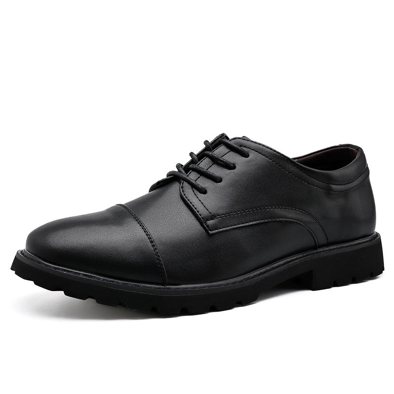Herrskor Derby – Skinn – Klassisk Cap Toe – Snörning – Gummisula – Formell Passform