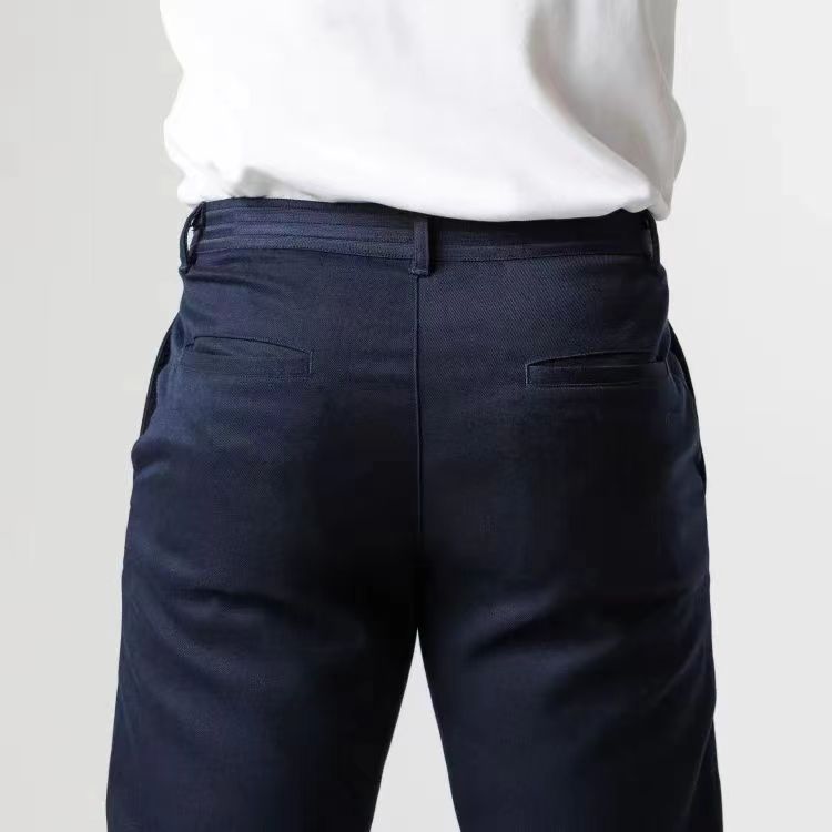 Herrbyxor – Slim Fit – Avsmalnande Ben – Andningsbar Bomullsblandning – Hellånga