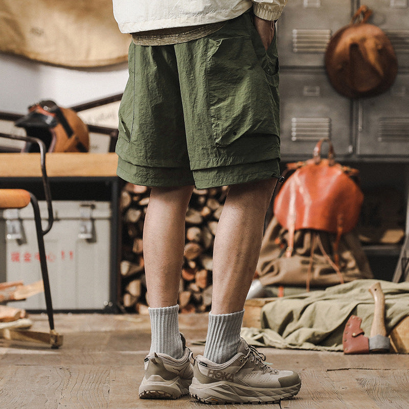Herr cargoshorts – Snabbtorkande tyg – Avslappnad passform – Justerbar midja – Meshpaneler