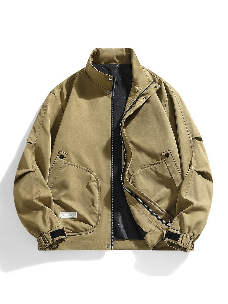 Herr Utility Bomberjacka – Avslappnad Oversized Passform – Flera Fickor – Justerbara Muddar