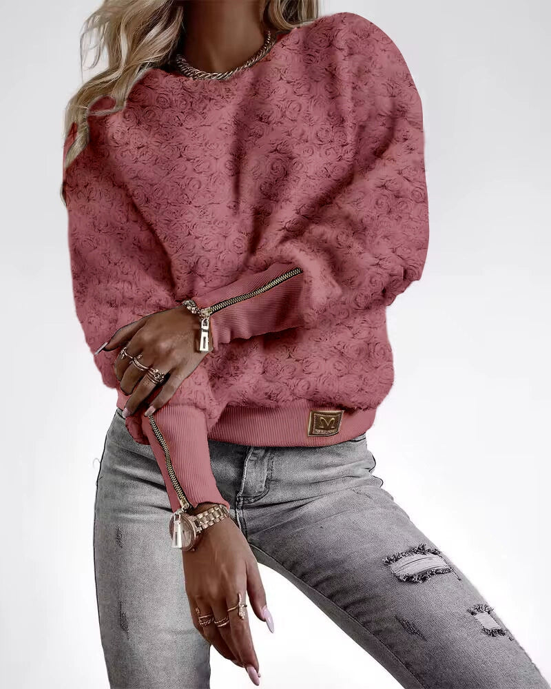 Damtop – Avslappnad Passform – Ribbade Kanter – Dragkedjedetalj