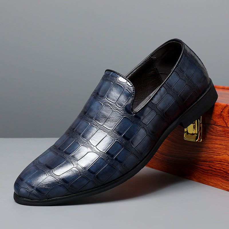Herrloafers – Slip-on klassisk passform – Texturerad stenstruktur – Elegant stil