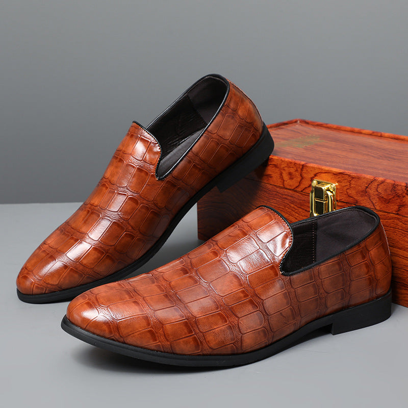 Herrloafers – Slip-on klassisk passform – Texturerad stenstruktur – Elegant stil