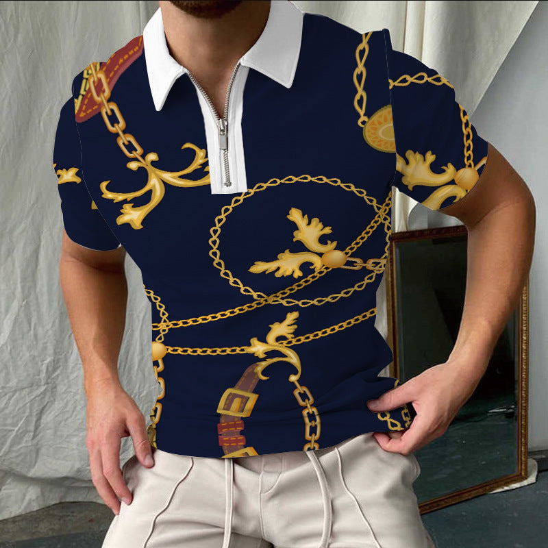 Herrpike – Slim Fit – Rutmönster – Dragkedjekrage – Kort Ärm