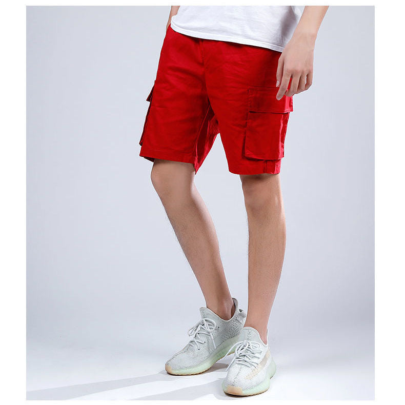 Herrcargoshorts – Lös passform – 100% bomull – Knälängd – Flera fickor