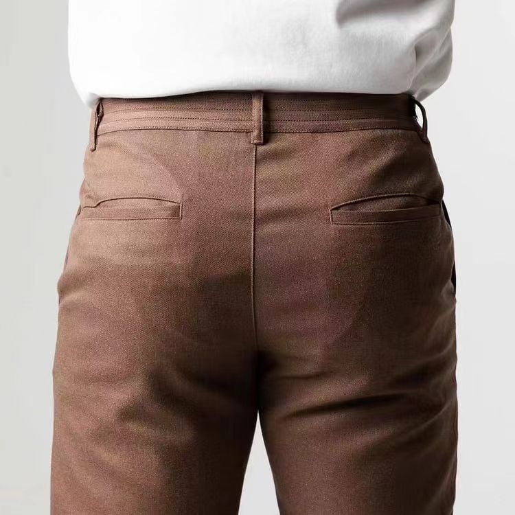 Herrbyxor – Slim Fit – Avsmalnande Ben – Andningsbar Bomullsblandning – Hellånga