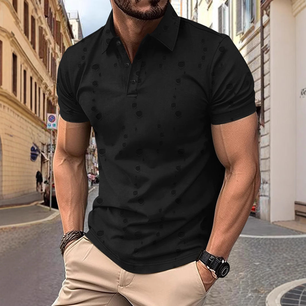 Herrpikétröja – Slim Fit – Bomullsblandning – Nedtonat sliten stil