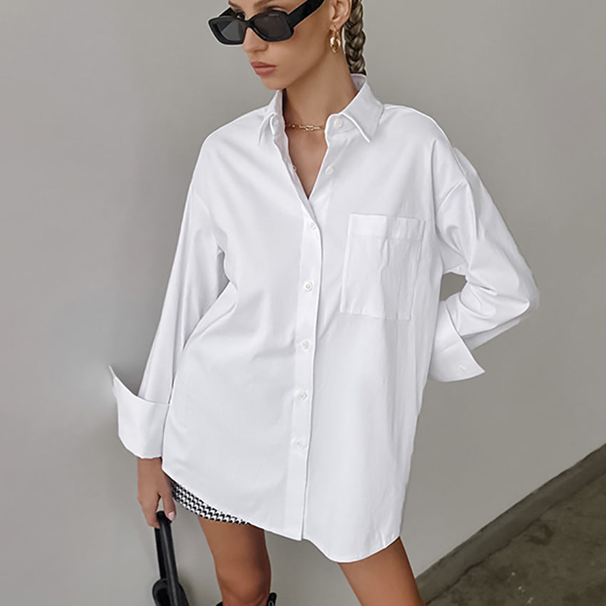 Dam Skjorta – Oversize Passform – Långärmad – Klassisk Design