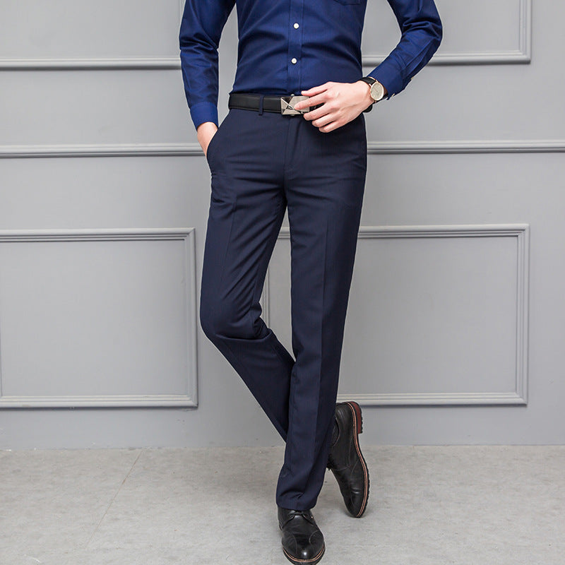 Herrbyxor – Slim Fit – Skrynkelfria – Stretch – Pressveck – Fullängd