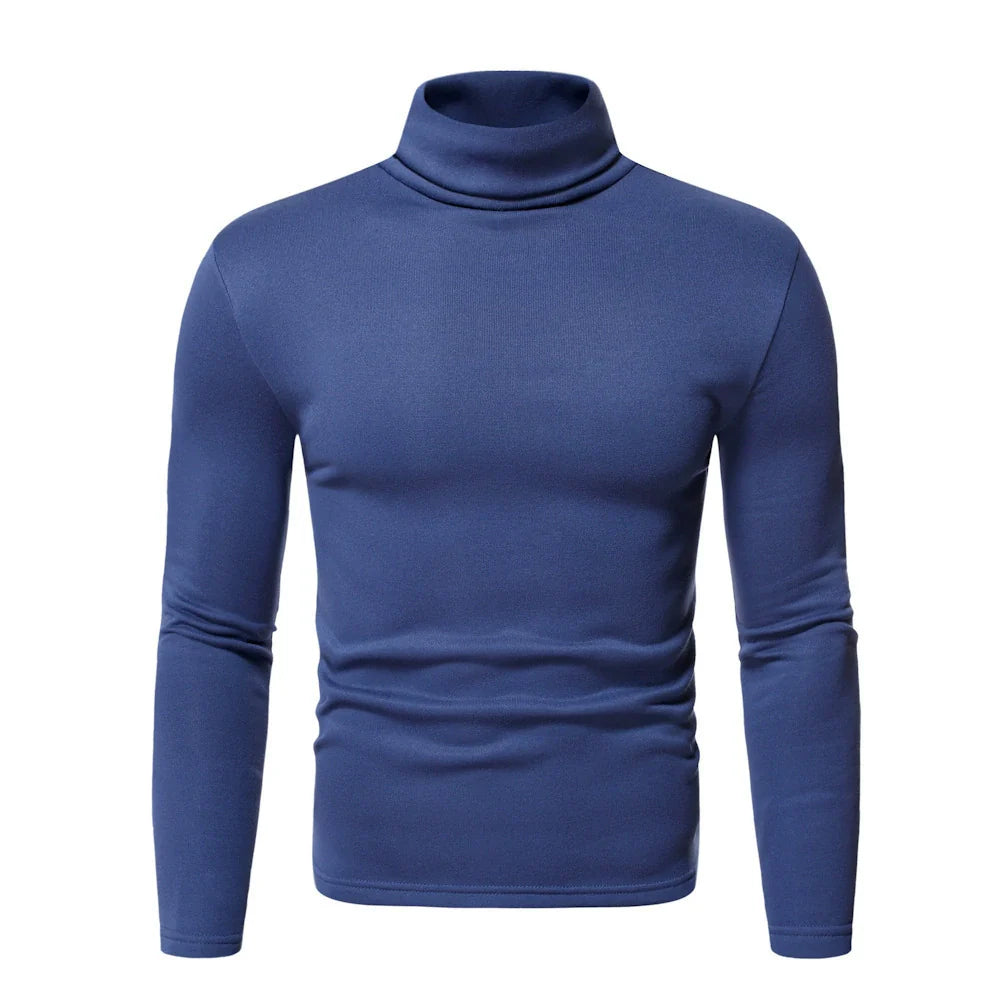 Herr Turtleneck T-shirt – Slim Fit – Stretchig Värmande – Långärmad Baslager