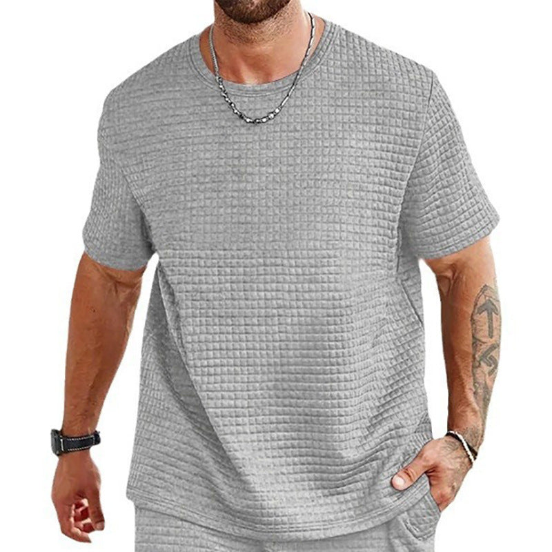 Herr T-shirt – Avslappnad Passform – Luftigt Tyg – Rund Hals Casual