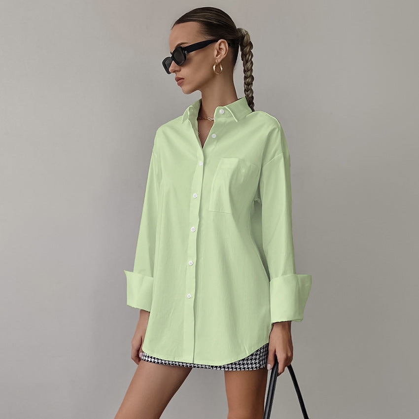 Dam Skjorta – Oversize Passform – Långärmad – Klassisk Design