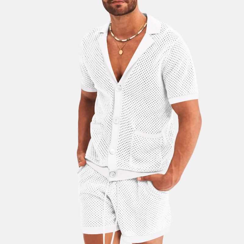 Herrset - Skjorta och shorts med nätknappar - Sommaroutfit