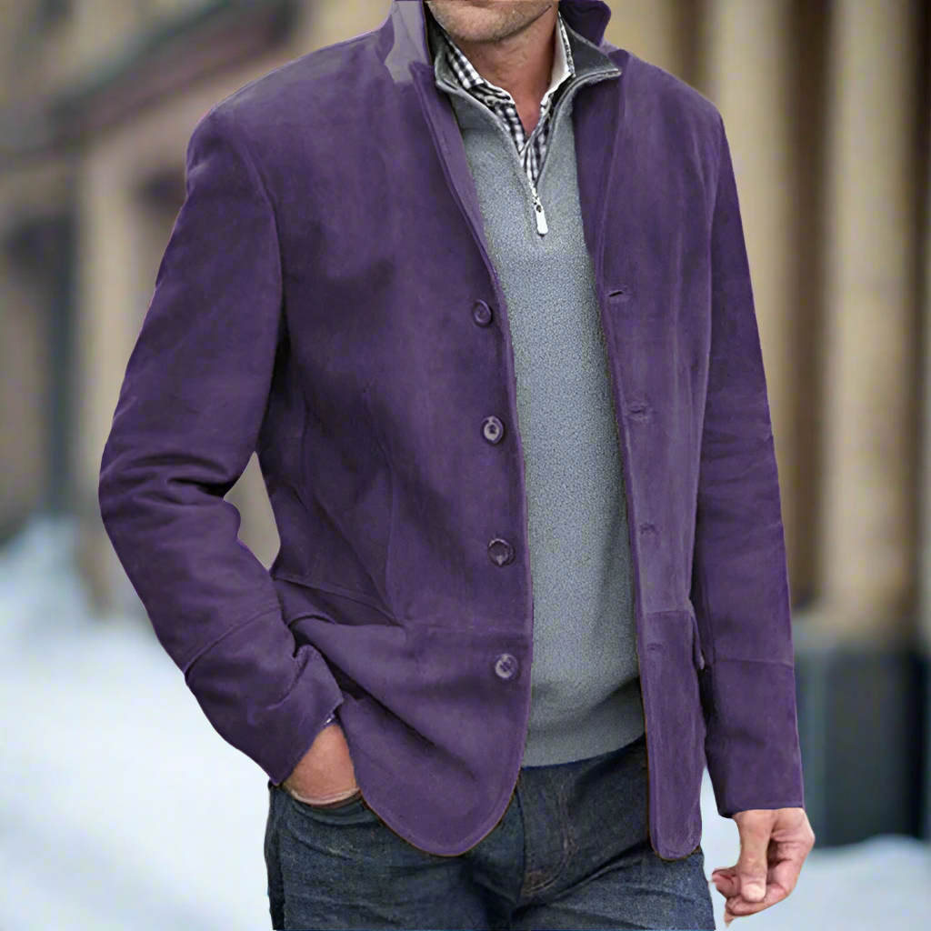 Herrjacka i mocka – Skräddarsydd passform – Knappstängning – Ståkrage – Fickor