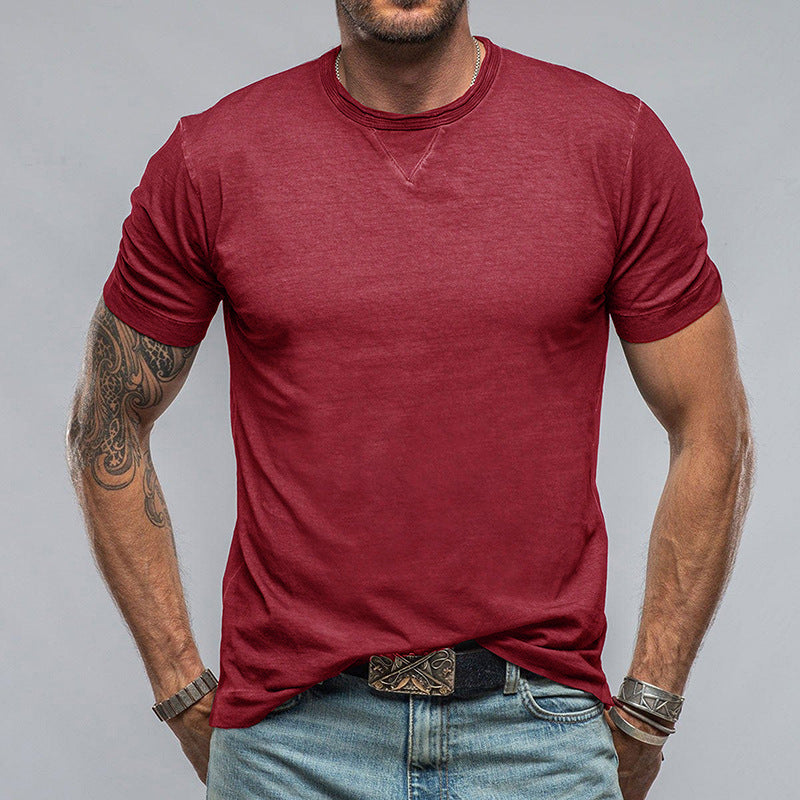 Herr T-shirt – Bomullsblandning – Avslappnad Passform – Kort Ärmar – Vardagskläder