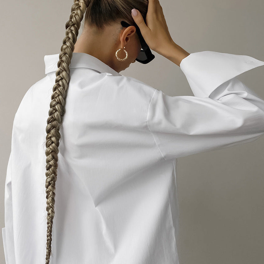 Dam Skjorta – Oversize Passform – Långärmad – Klassisk Design