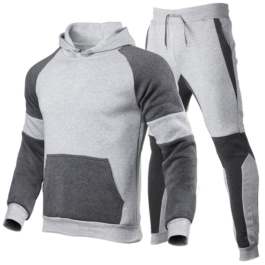 Herr Hoodieset – Avslappnad Passform – Bomullsblandning – Sportig Design