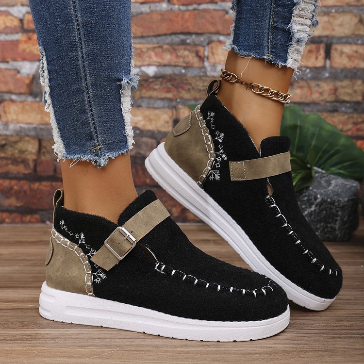 Dam Ankelboots – Avslappnad Passform – Slip-On – Spänne – Mjuk Textur
