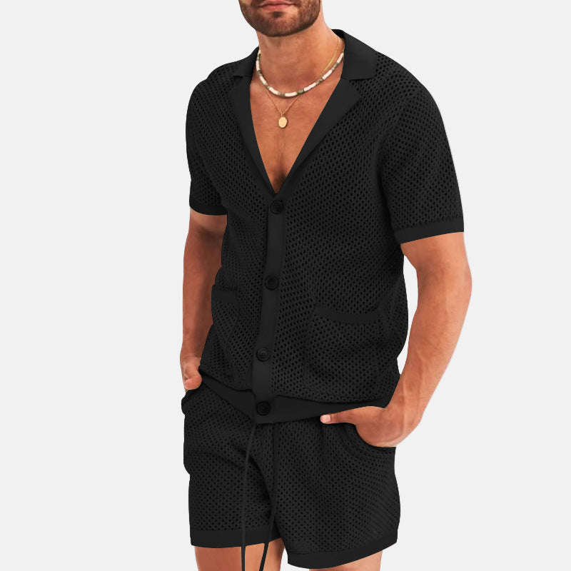 Herrset - Skjorta och shorts med nätknappar - Sommaroutfit