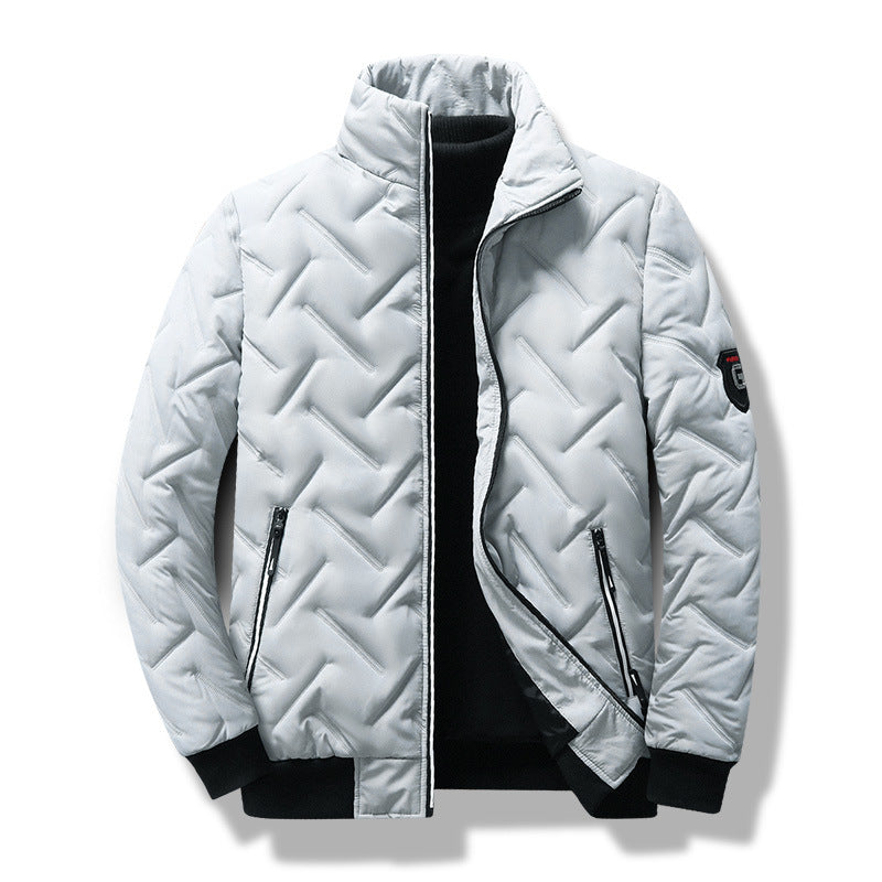 Herrjacka quiltad – Slim fit – Ståkrage – Dragkedjefickor – Ribbad fåll
