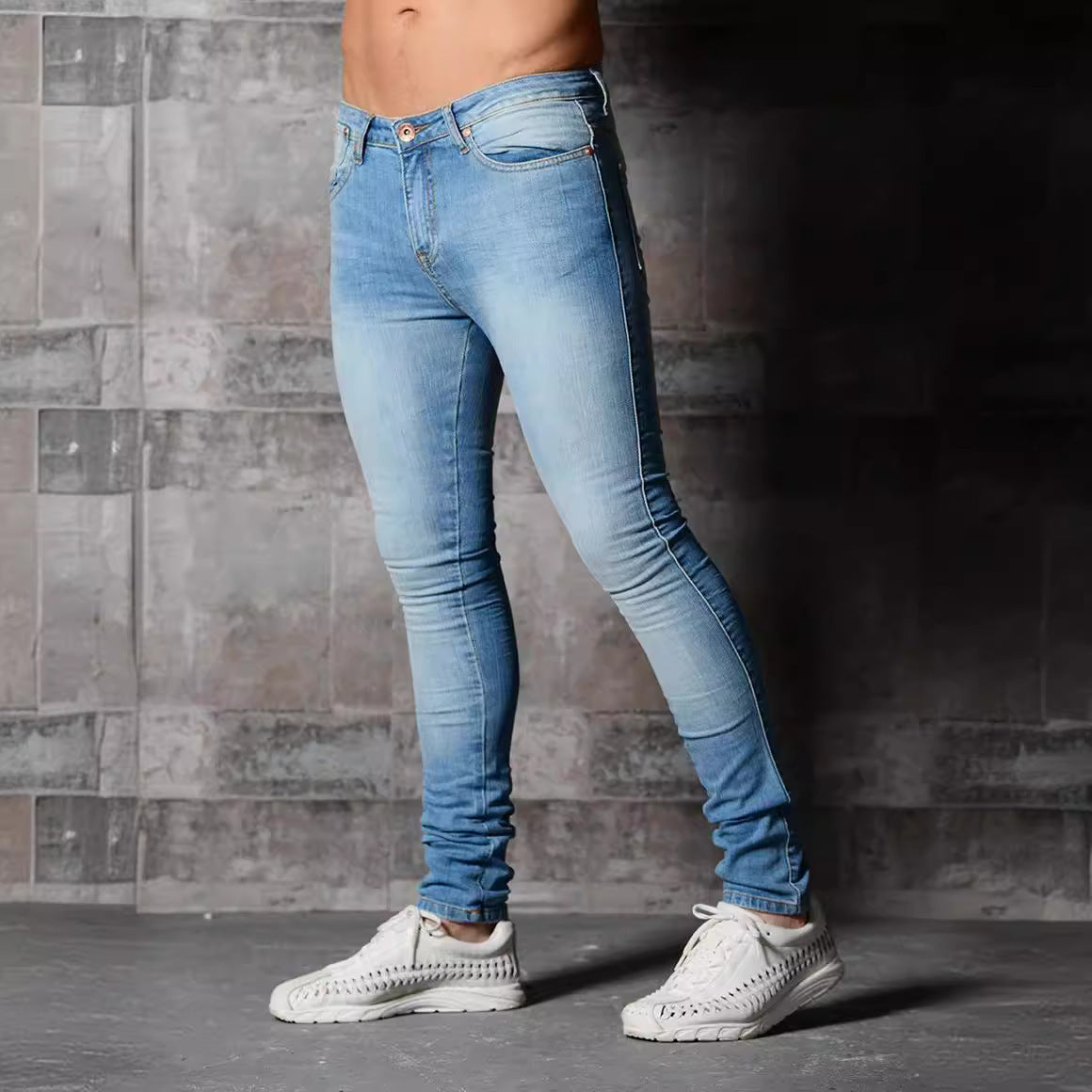 Herrjeans – Slim Fit – Stretchdenim – Fullängd – 5-ficksmodell för vardag