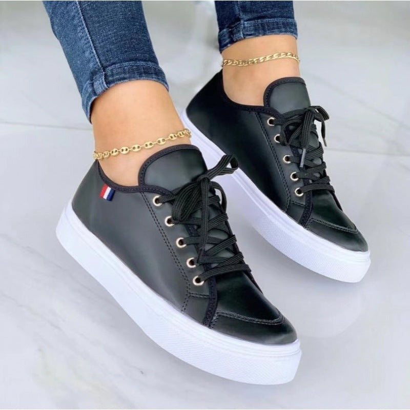 Dam Sneakers – Rund Tå – Snörning – Tjock Sula – Bekväm Vardagsdesign