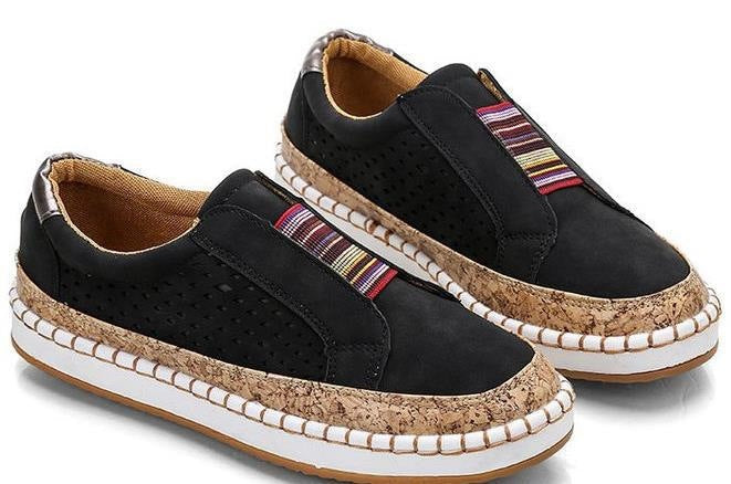Dam Sneakers Slip-on – Andningsbar Komfort – Elastisk Rem – Dämpad Tjocksula